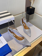 	 Aquazzura Crystal Tulle Flat Silver - 4