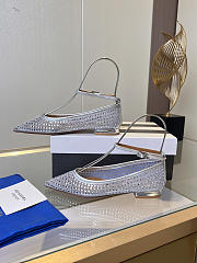 	 Aquazzura Crystal Tulle Flat Silver - 3