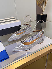	 Aquazzura Crystal Tulle Flat Silver - 2