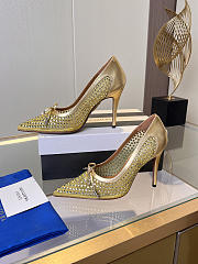 	 Aquazzura Gold Crystal Pump 10cm - 4