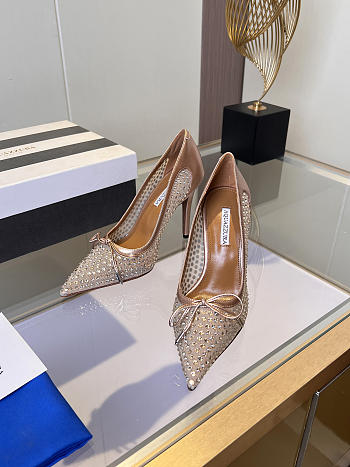 	 Aquazzura Rose Gold Crystal Pump 10cm