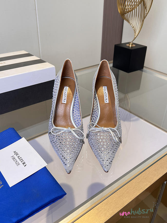 	 Aquazzura Silver Crystal Pump 10cm - 1