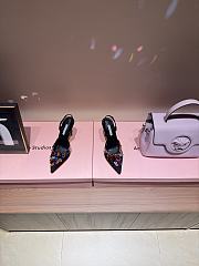 Aquazzura Can Can 105 sequined suede slingback pumps in black - 3