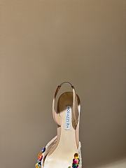 	 Aquazzura Can Can 105 sequined suede slingback pumps in beige - 6