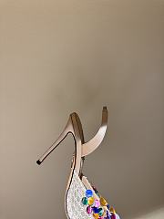 	 Aquazzura Can Can 105 sequined suede slingback pumps in beige - 3