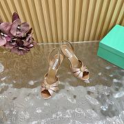 Aquazzura Italian Flirt 100/85 embellished leather sandals in beige - 3