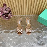 Aquazzura Italian Flirt 100/85 embellished leather sandals in beige - 4