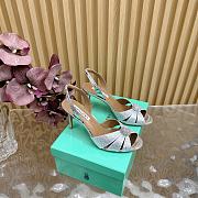 	 Aquazzura Italian Flirt 100/85 embellished leather sandals in silver - 5