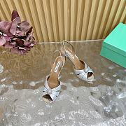 	 Aquazzura Italian Flirt 100/85 embellished leather sandals in silver - 3
