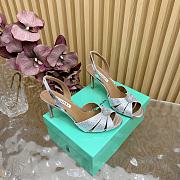 	 Aquazzura Italian Flirt 100/85 embellished leather sandals in silver - 2