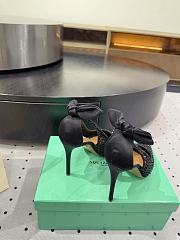 	 AQUAZZURA Crystal Satin Mesh Bow Pumps Black - 6