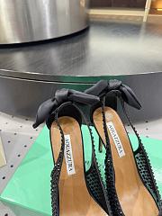 	 AQUAZZURA Crystal Satin Mesh Bow Pumps Black - 4