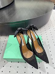 	 AQUAZZURA Crystal Satin Mesh Bow Pumps Black - 3