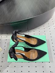 	 AQUAZZURA Crystal Satin Mesh Bow Pumps Black - 2