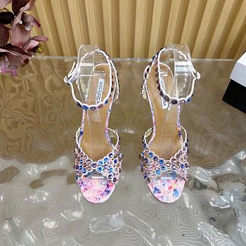Aquazzura Leather Embellished Tequila Sandals 105