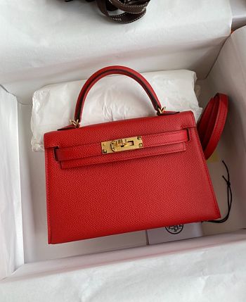 Hermes Mini Kelly 19cm Epsom In Red