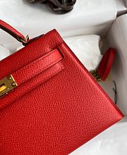 Hermes Mini Kelly 19cm Epsom In Red - 2