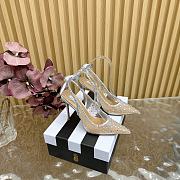 AQUAZZURA Crystal Satin Mesh Bow Slingback Silver - 5