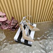 AQUAZZURA Crystal Satin Mesh Bow Slingback Silver - 3