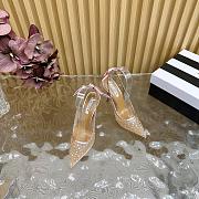 	 AQUAZZURA Crystal Satin Mesh Bow Slingback Rose Gold - 6