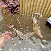 	 AQUAZZURA Crystal Satin Mesh Bow Slingback Rose Gold - 3