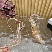 	 AQUAZZURA Crystal Satin Mesh Bow Slingback Rose Gold - 4