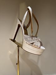 AQUAZZURA Slow Kisses 130 crystal-embellished chiffon-trimmed grosgrain platform sandals - 6