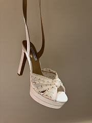 AQUAZZURA Slow Kisses 130 crystal-embellished chiffon-trimmed grosgrain platform sandals - 3