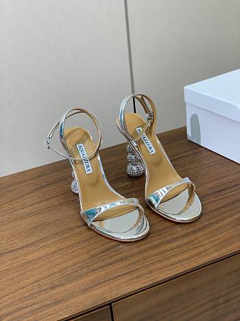 	 AQUAZZURA Yes Baby 95 Sandal Silver