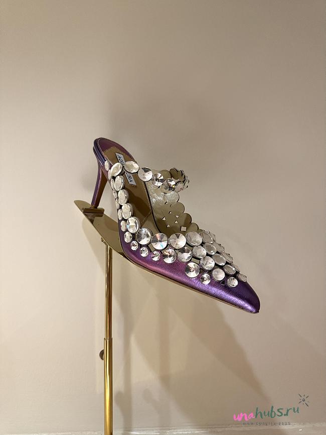 	 Aquazzura Purple Maxi-Tequila Maryjane 75 Mules in Leather - 1