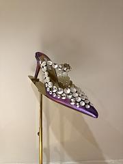 	 Aquazzura Purple Maxi-Tequila Maryjane 75 Mules in Leather - 1
