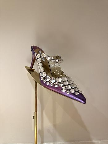 	 Aquazzura Purple Maxi-Tequila Maryjane 75 Mules in Leather