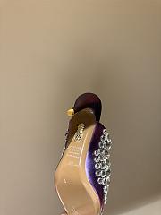 	 Aquazzura Purple Maxi-Tequila Maryjane 75 Mules in Leather - 5