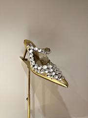 	 Aquazzura Gold Maxi-Tequila Maryjane 75 Mules in Leather - 1