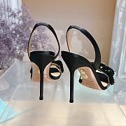 Aquazzura Black Chain Of Love 105 Slingback Sandals in Metallic Leather - 6