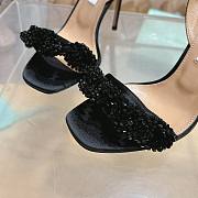 Aquazzura Black Chain Of Love 105 Slingback Sandals in Metallic Leather - 3