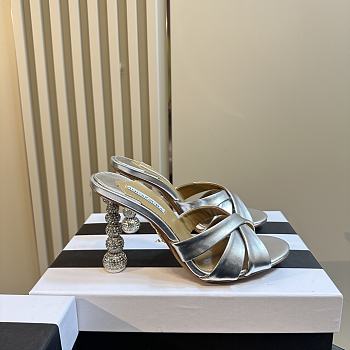 Aquazzura Silver Yes Baby Mules