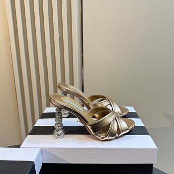 Aquazzura Gold Yes Baby Mules