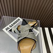 Aquazzura Black 105mm gatsby satin slingback pumps - 6