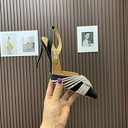 Aquazzura Black 105mm gatsby satin slingback pumps - 3