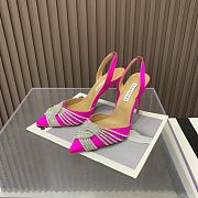Aquazzura Pink 105mm gatsby satin slingback pumps - 3