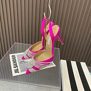 Aquazzura Pink 105mm gatsby satin slingback pumps - 2