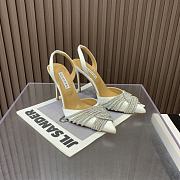 Aquazzura White 105mm gatsby satin slingback pumps - 3