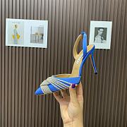 	 Aquazzura blue 105mm gatsby satin slingback pumps - 5