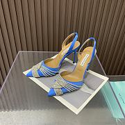 	 Aquazzura blue 105mm gatsby satin slingback pumps - 4