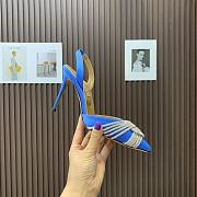 	 Aquazzura blue 105mm gatsby satin slingback pumps - 2