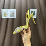 	 Aquazzura Yellow 105mm gatsby satin slingback pumps - 5