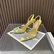 	 Aquazzura Yellow 105mm gatsby satin slingback pumps - 4