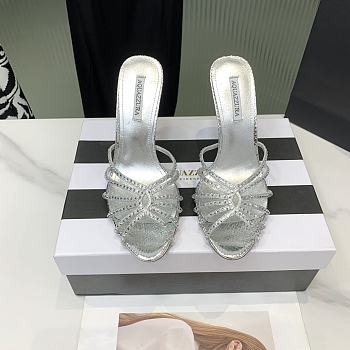 Aquazzura Silver Crystal Mules 105mm