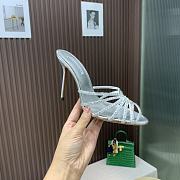 Aquazzura Silver Crystal Mules 105mm - 6